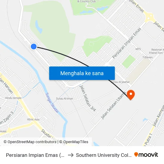Persiaran Impian Emas (Opp) to Southern University College map