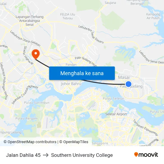 Jalan Dahlia 45 to Southern University College map
