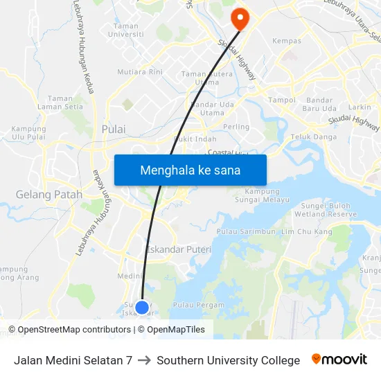 Jalan Medini Selatan 7 to Southern University College map