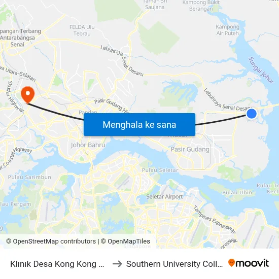Klınık Desa Kong Kong Laut to Southern University College map