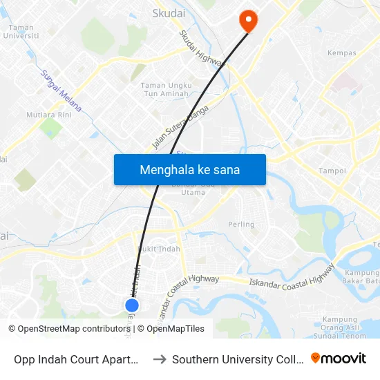 Opp Indah Court Apartment to Southern University College map
