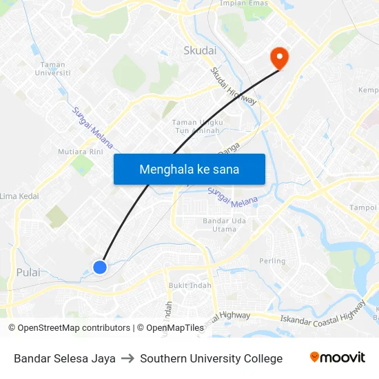 Bandar Selesa Jaya to Southern University College map