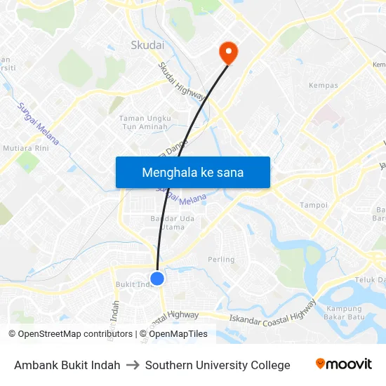 Ambank Bukit Indah to Southern University College map