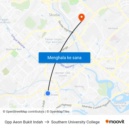 Opp Aeon Bukit Indah to Southern University College map