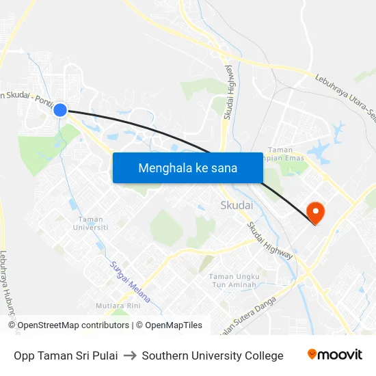 Opp Taman Sri Pulai to Southern University College map