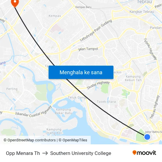 Opp Menara Th to Southern University College map