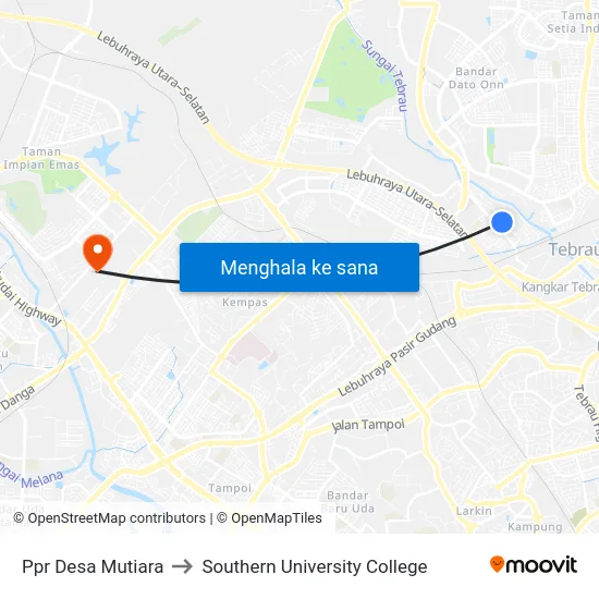 Ppr Desa Mutiara to Southern University College map