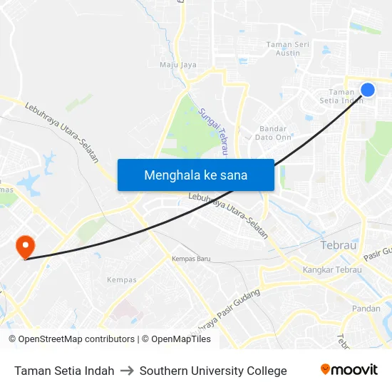 Taman Setia Indah to Southern University College map