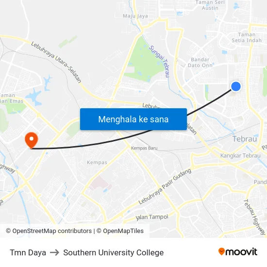 Tmn Daya to Southern University College map