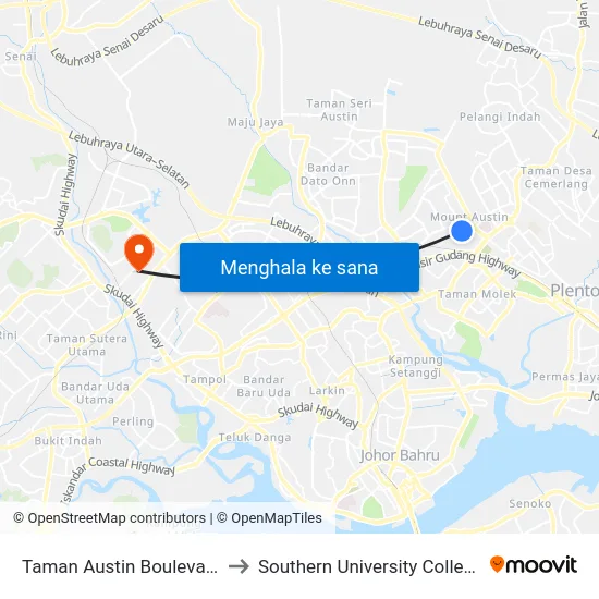 Taman Austin Boulevard to Southern University College map