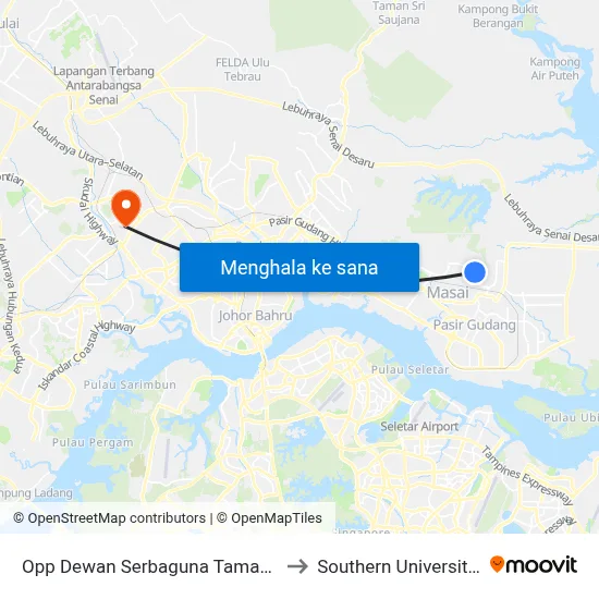 Opp Dewan Serbaguna Taman Nusa Damai to Southern University College map