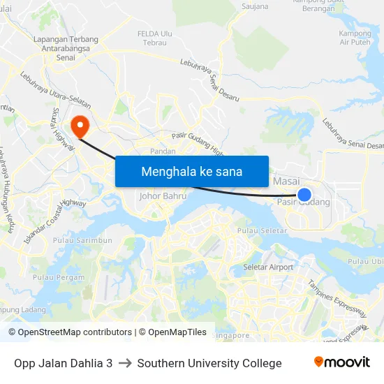 Opp Jalan Dahlia 3 to Southern University College map