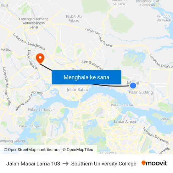 Jalan Masai Lama 103 to Southern University College map