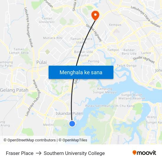 Fraser Place to Southern University College map