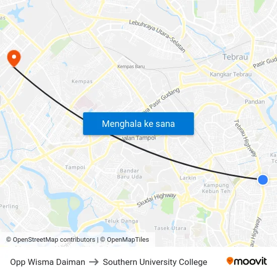 Opp Wisma Daiman to Southern University College map