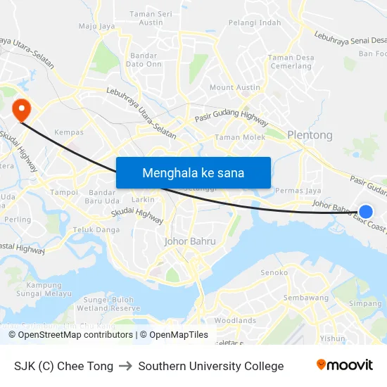 SJK (C) Chee Tong to Southern University College map