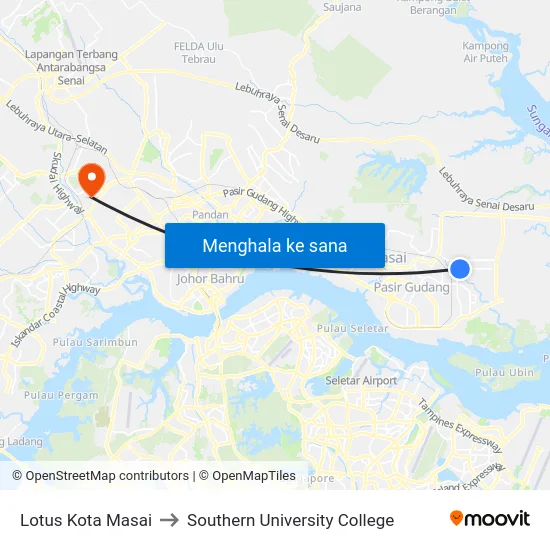 Lotus Kota Masai to Southern University College map