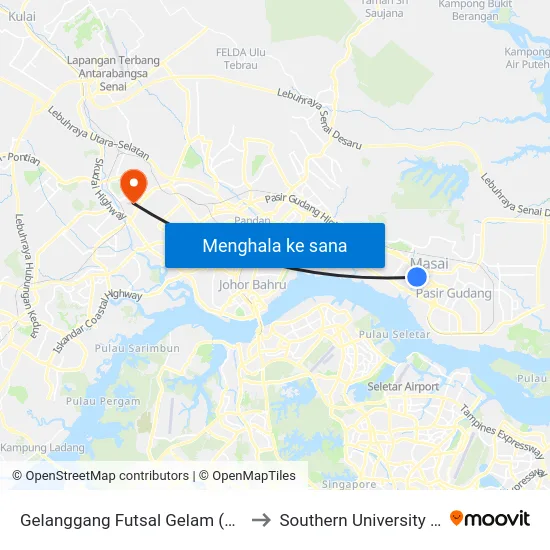 Gelanggang Futsal Gelam (Road Side) to Southern University College map