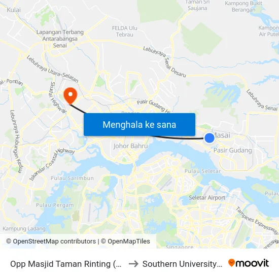 Opp Masjid Taman Rinting (Road Side) to Southern University College map