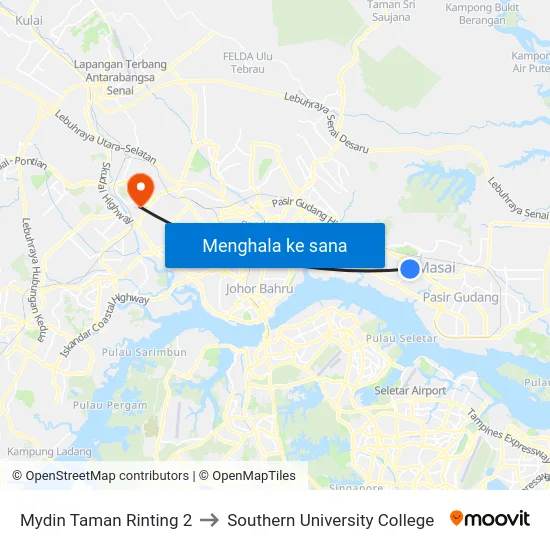 Mydin Taman Rinting 2 to Southern University College map