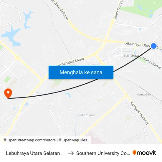 Lebuhraya Utara Selatan (Opp) to Southern University College map