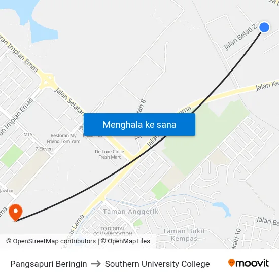 Pangsapuri Beringin to Southern University College map