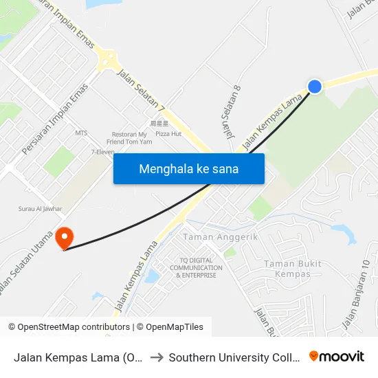 Jalan Kempas Lama (Opp) to Southern University College map