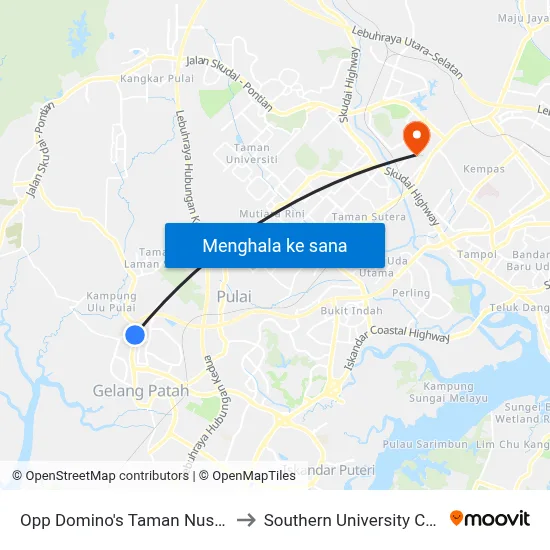 Opp Domino's Taman Nusantara to Southern University College map