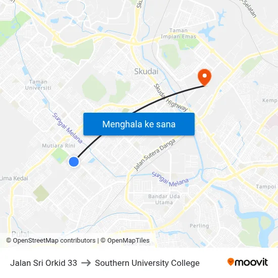 Jalan Sri Orkid 33 to Southern University College map