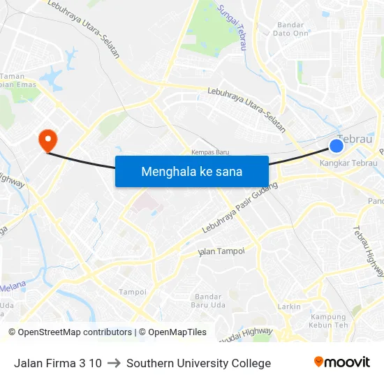 Jalan Firma 3 10 to Southern University College map