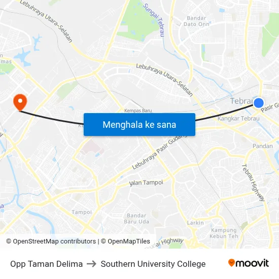 Opp Taman Delima to Southern University College map