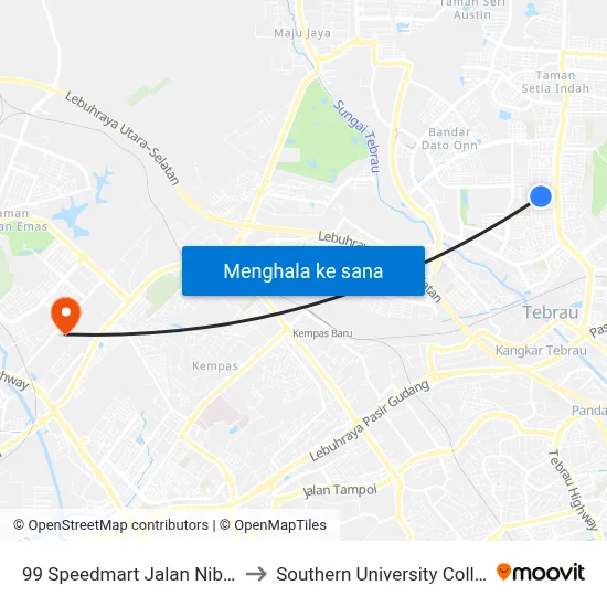 99 Speedmart Jalan Nibong to Southern University College map