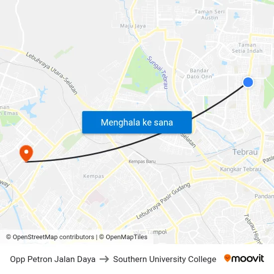 Opp Petron Jalan Daya to Southern University College map