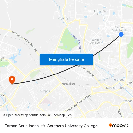 Taman Setia Indah to Southern University College map
