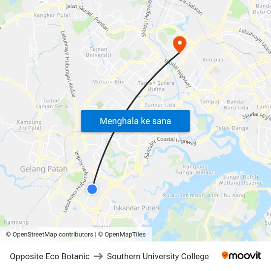 Opposite Eco Botanic to Southern University College map