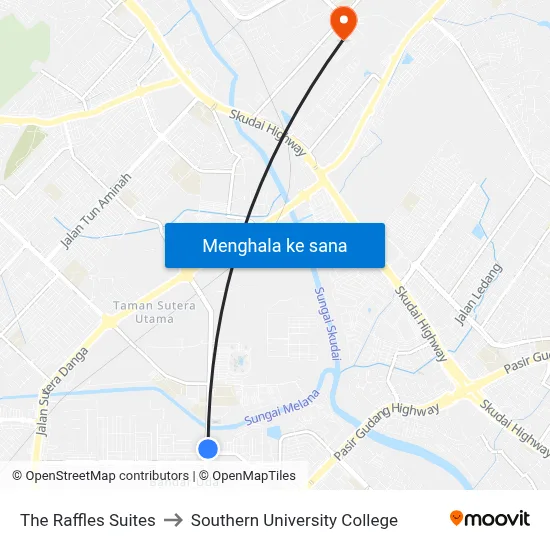 The Raffles Suites to Southern University College map