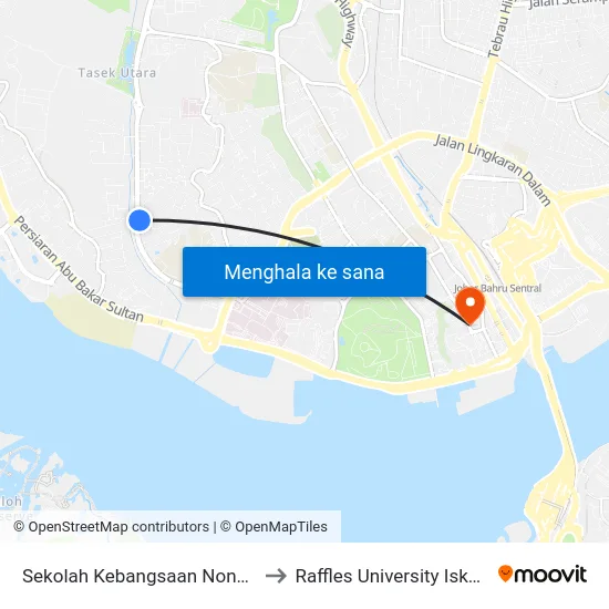 Sekolah Kebangsaan Nong Chik to Raffles University Iskandar map