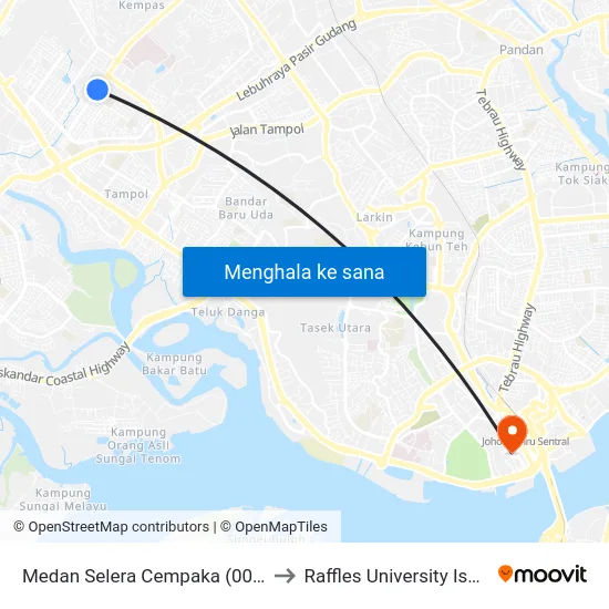 Medan Selera Cempaka (0007662) to Raffles University Iskandar map