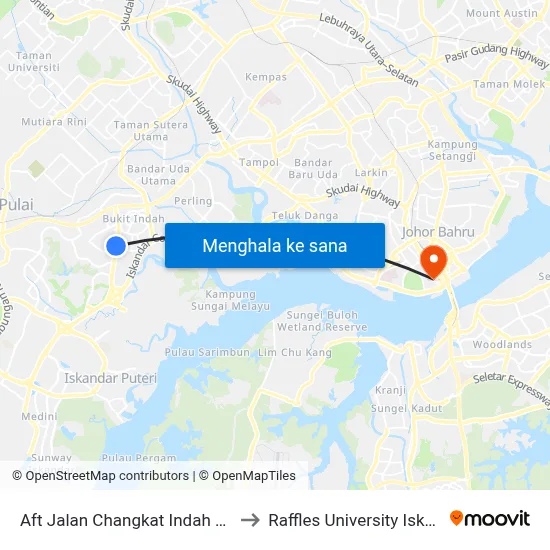 Aft Jalan Changkat Indah Utama to Raffles University Iskandar map