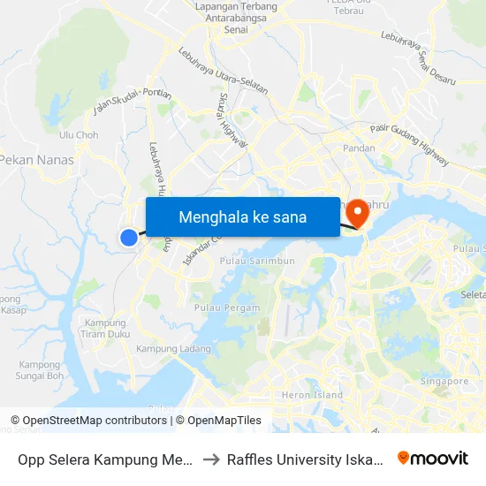 Opp Selera Kampung Melayu to Raffles University Iskandar map