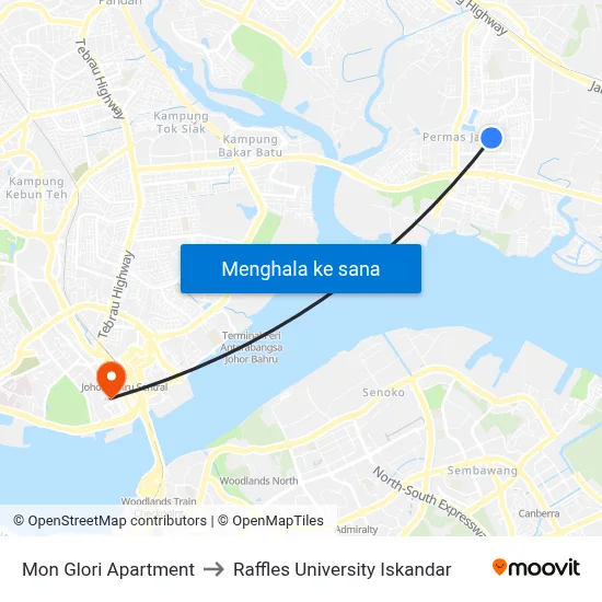 Mon Glori Apartment to Raffles University Iskandar map