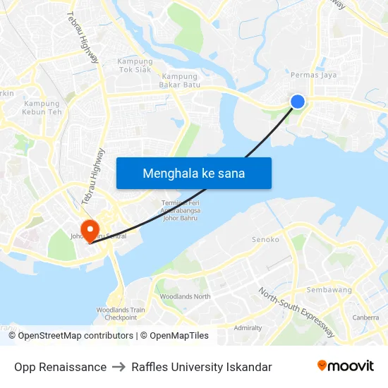 Opp Renaissance to Raffles University Iskandar map