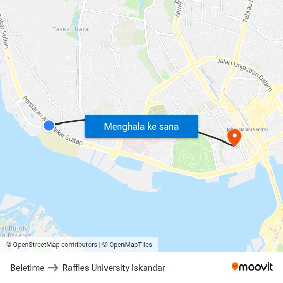 Beletime to Raffles University Iskandar map