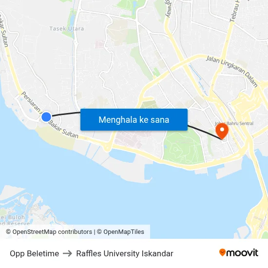 Opp Beletime to Raffles University Iskandar map