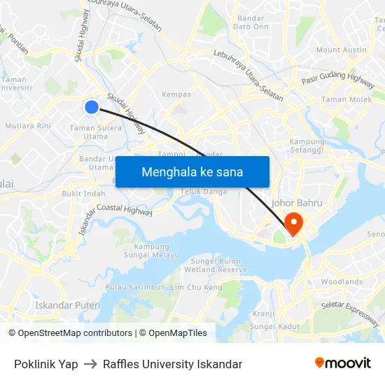 Poklinik Yap to Raffles University Iskandar map