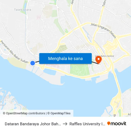 Dataran Bandaraya Johor Bahru / Sri Gela to Raffles University Iskandar map
