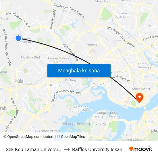 Sek Keb Taman Universiti 1 to Raffles University Iskandar map