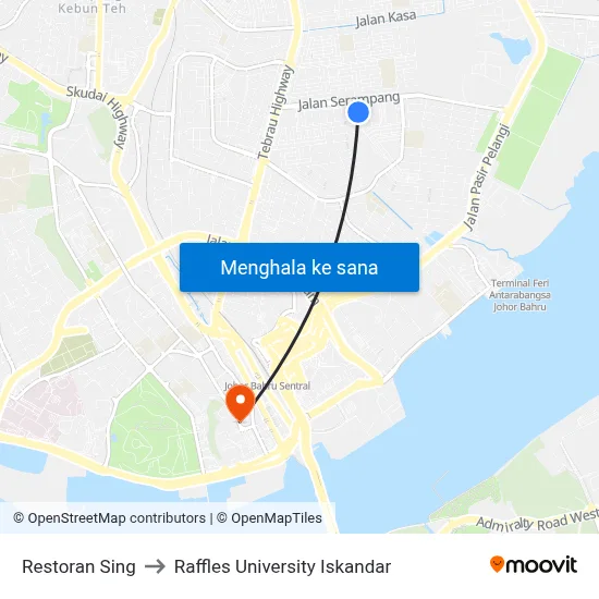 Restoran Sing to Raffles University Iskandar map