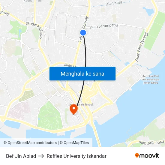 Bef Jln Abiad to Raffles University Iskandar map