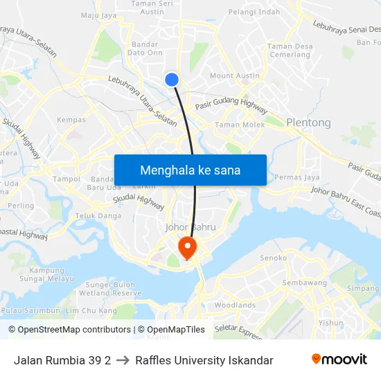 Jalan Rumbia 39 2 to Raffles University Iskandar map